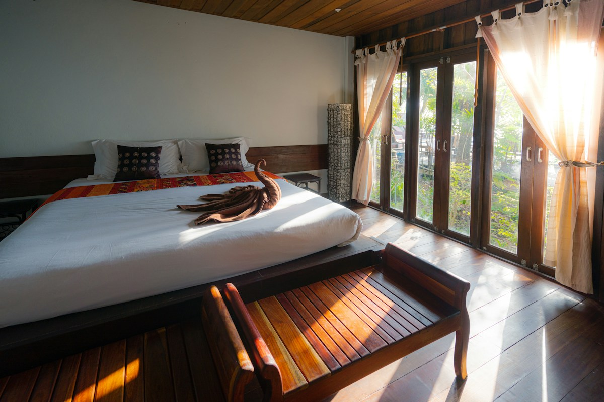 Bright hotel suite interior